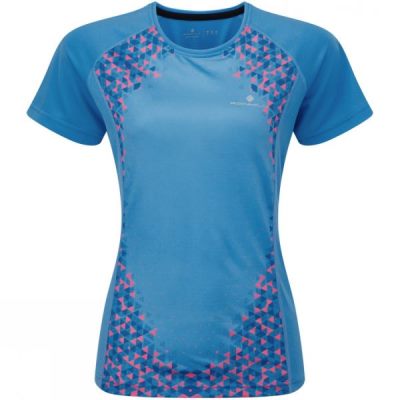 Tee Ronhill Aspiration Manga Corta Mujer - Azules Claro / Rosas - Chile MBL015743